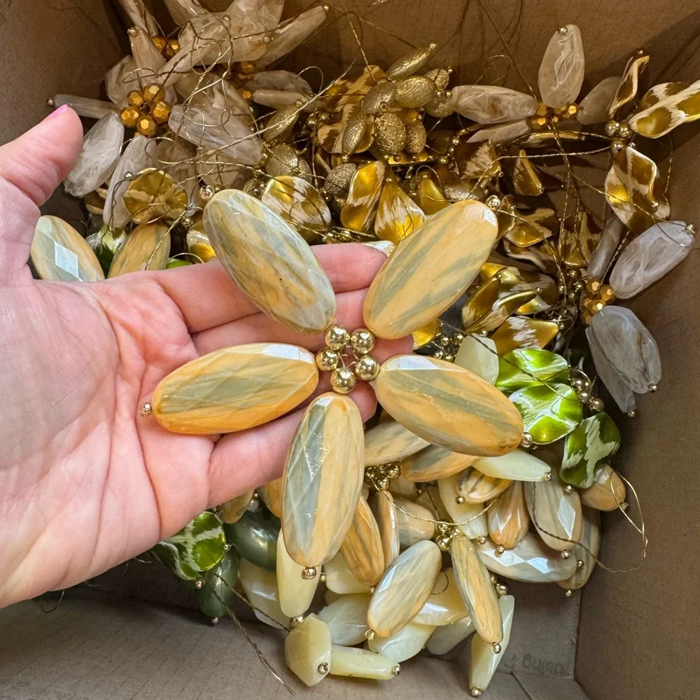 Bulk of handmade beaded flower stems for decor, crafts, projects - Picture 8 of 8